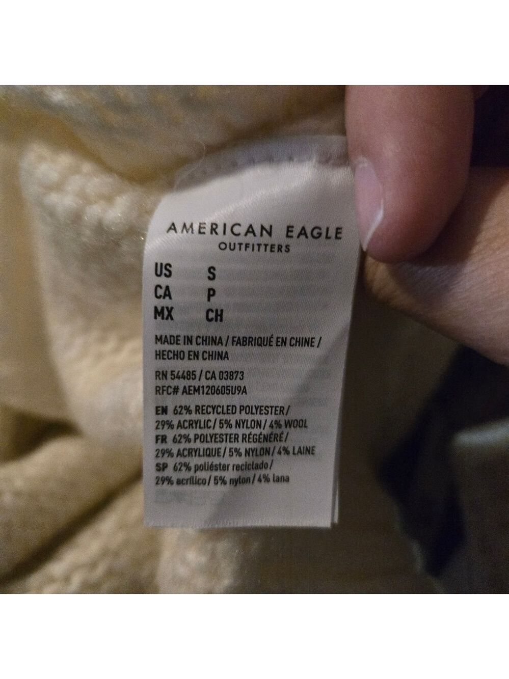 American Eagle Cream Oversized Turtleneck Sweater Small Cozy - Picture 11 of 12